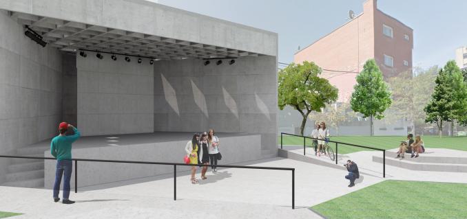 Vue de la scène de spectacle